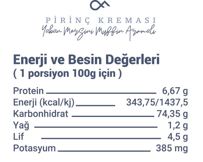 Yaban Mersini Muffin Aromalı Pirinç Kreması 500 GR