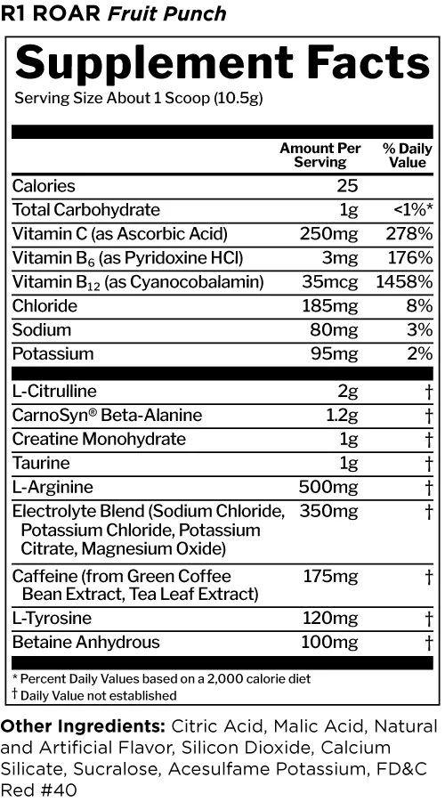 RULE 1 PRE WORKOUT ROAR LİMON AROMALI 30 SERVİS