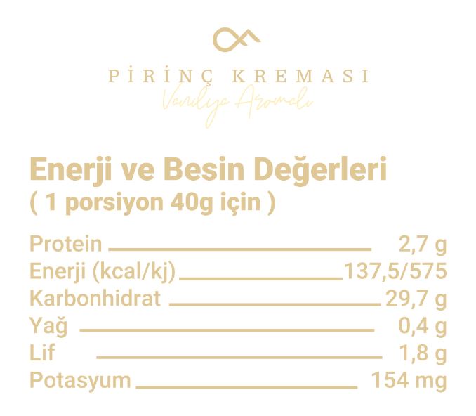 Vanilya Aromalı Pirinç Kreması 500 GR