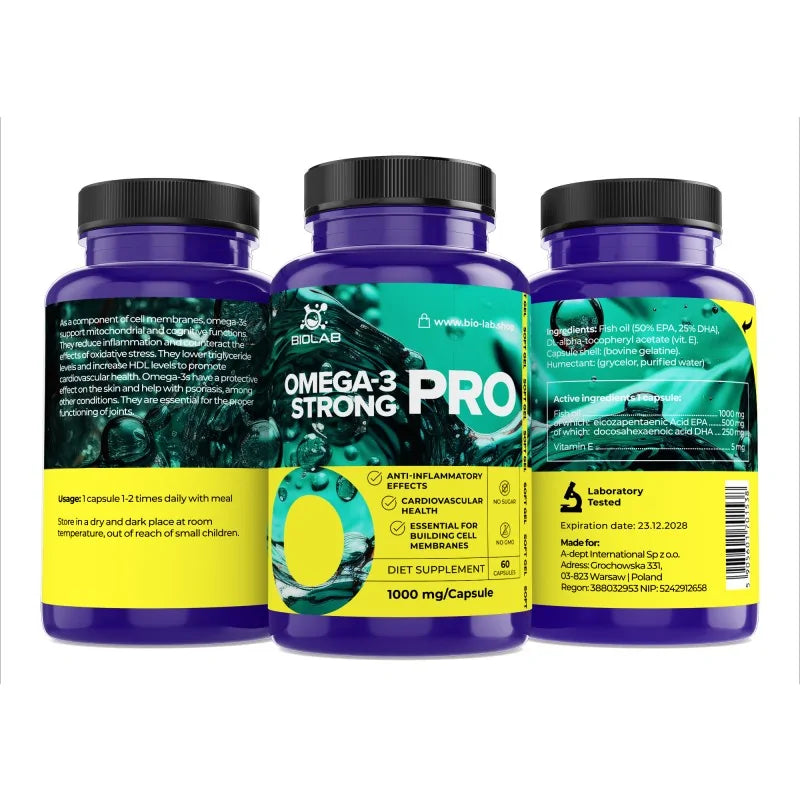 2 ADET BIO LAB OMEGA 3 STRONG PRO 1000mg, 60 caps