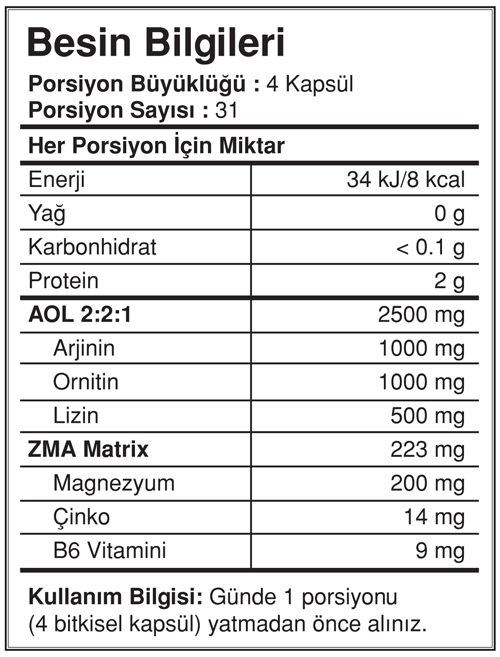 Bigjoy Sports Aol+Zma 124 Kapsül