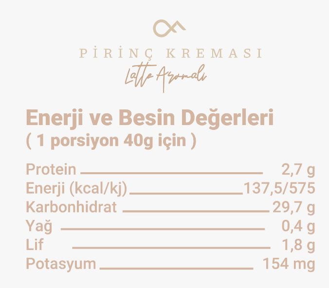 Latte Aromalı Pirinç Kreması 500 GR